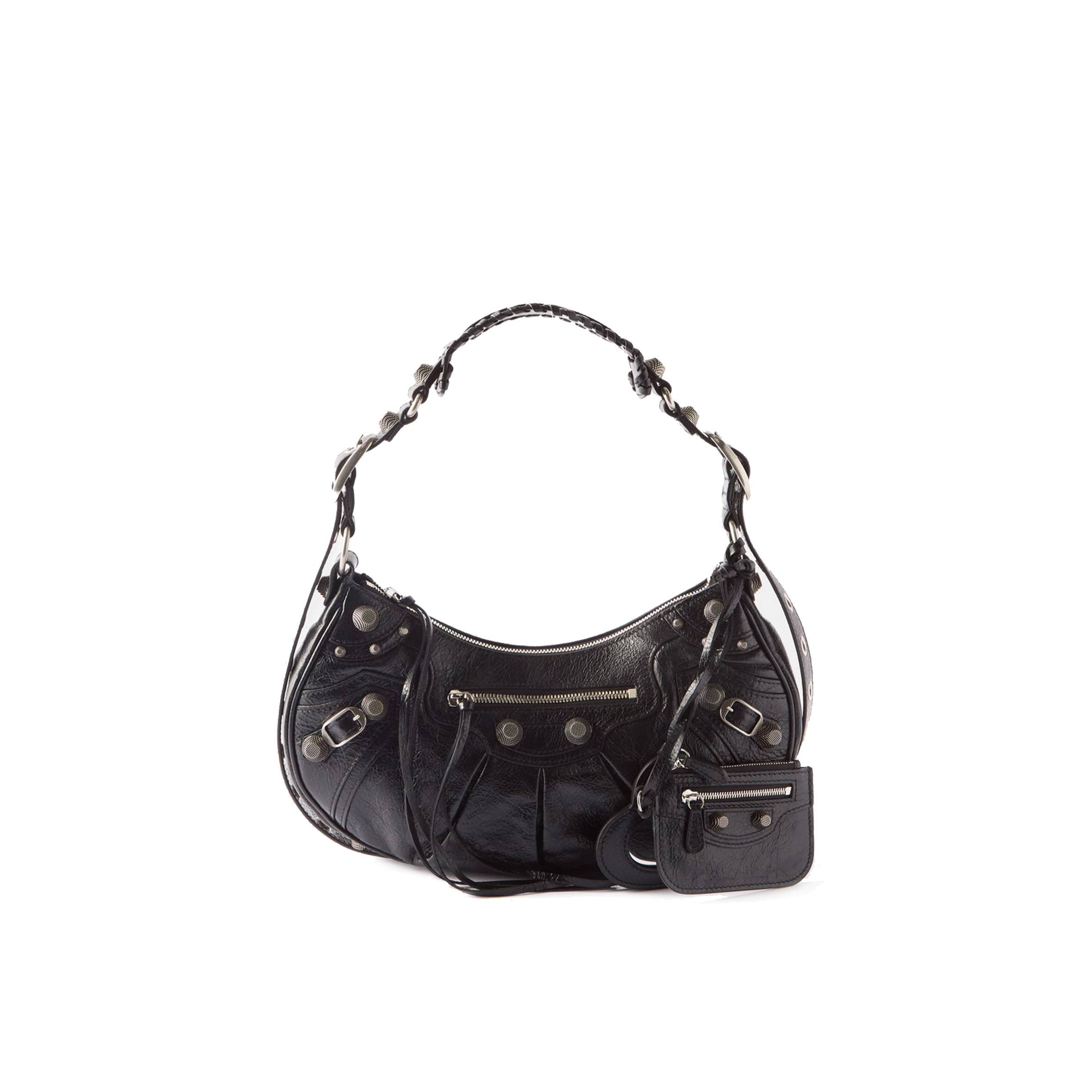 Ba*len*cia*ga black cagole s leather shoulder bag  matchesfashion us (33*14.7*7.8cm)