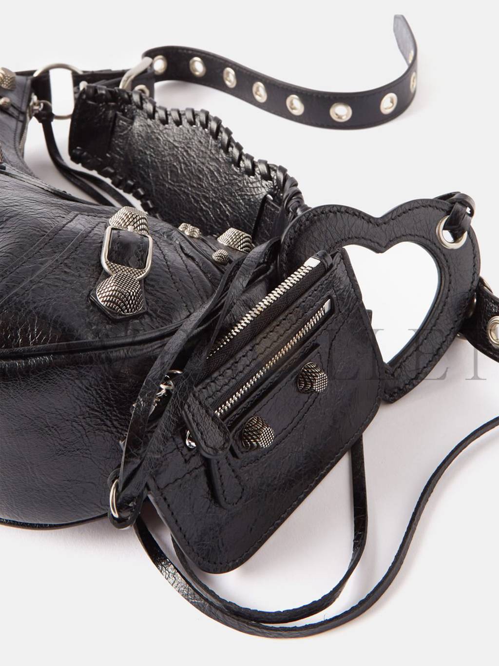 Ba*len*cia*ga black cagole s leather shoulder bag  matchesfashion us (33*14.7*7.8cm)