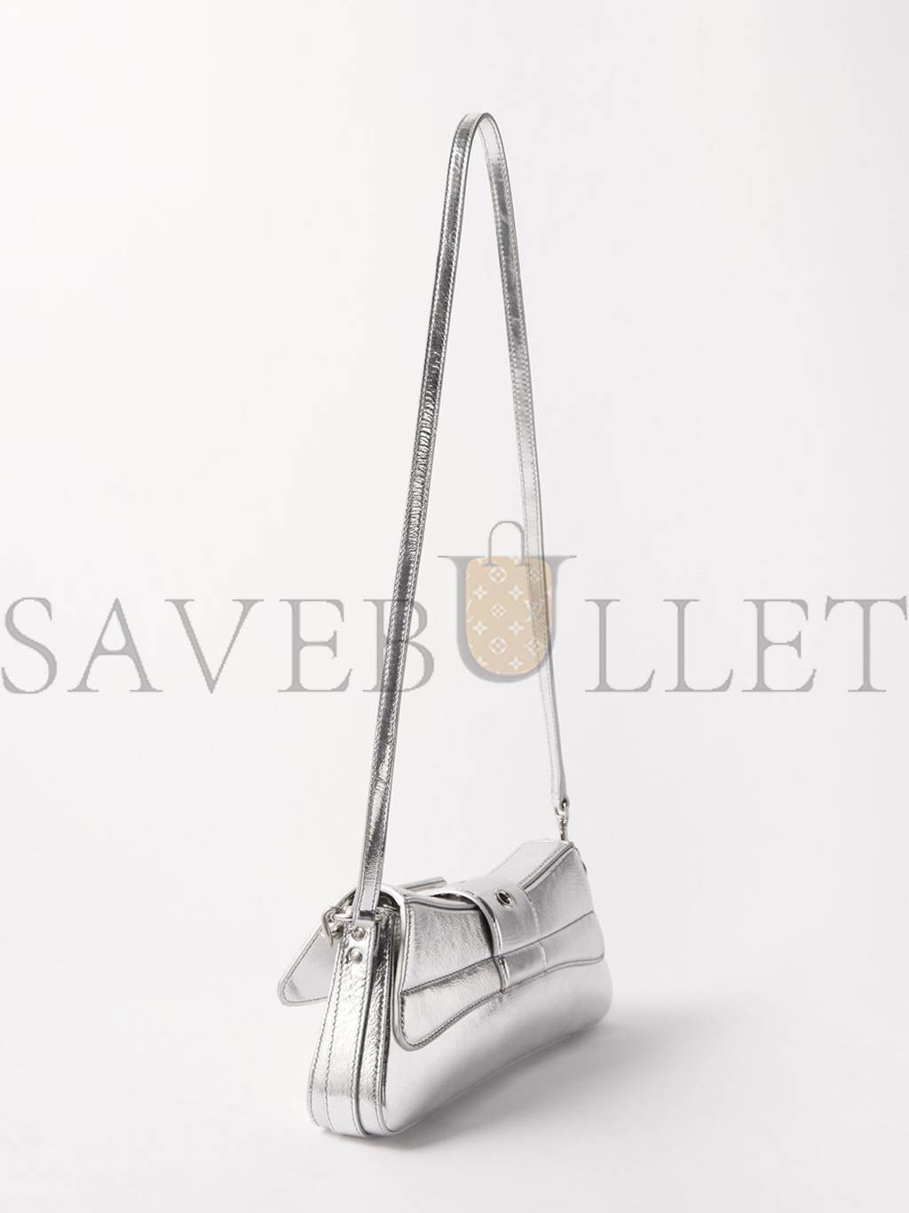 Ba*len*cia*ga silver lindsay s metallic-leather shoulder bag  matchesfashion us (28.5*12.9*5.3cm)