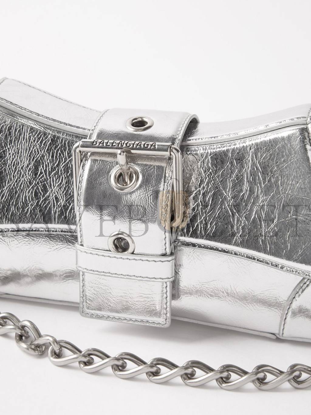 Ba*len*cia*ga silver lindsay s metallic-leather shoulder bag  matchesfashion us (28.5*12.9*5.3cm)