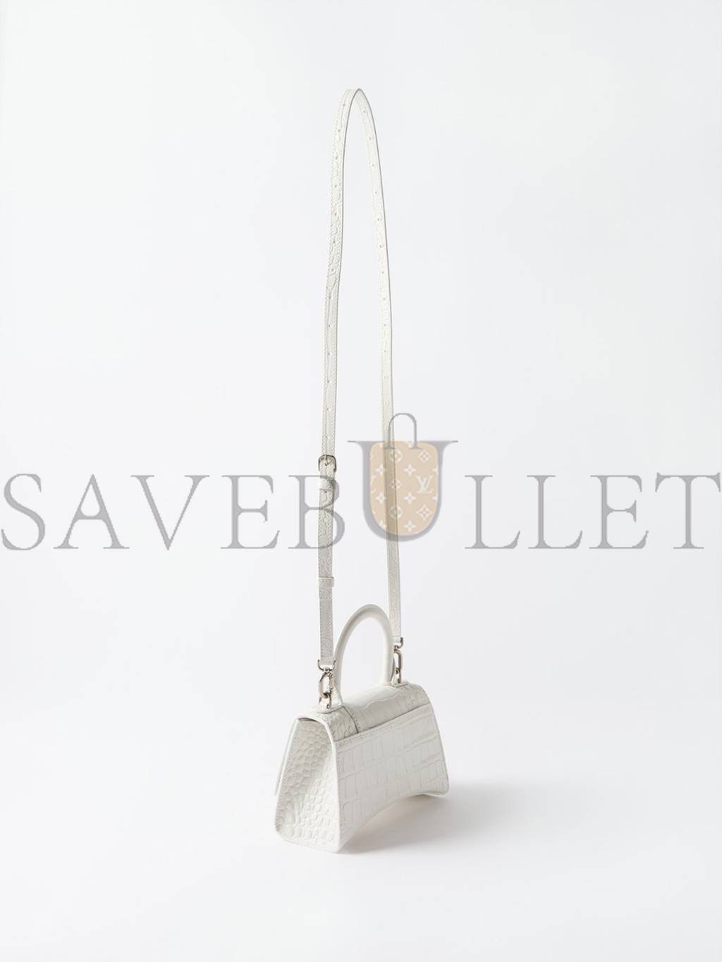 Ba*len*cia*ga white lady flap s crocodile-effect shoulder bag  matchesfashion us (21.8*14.2*8.8cm)