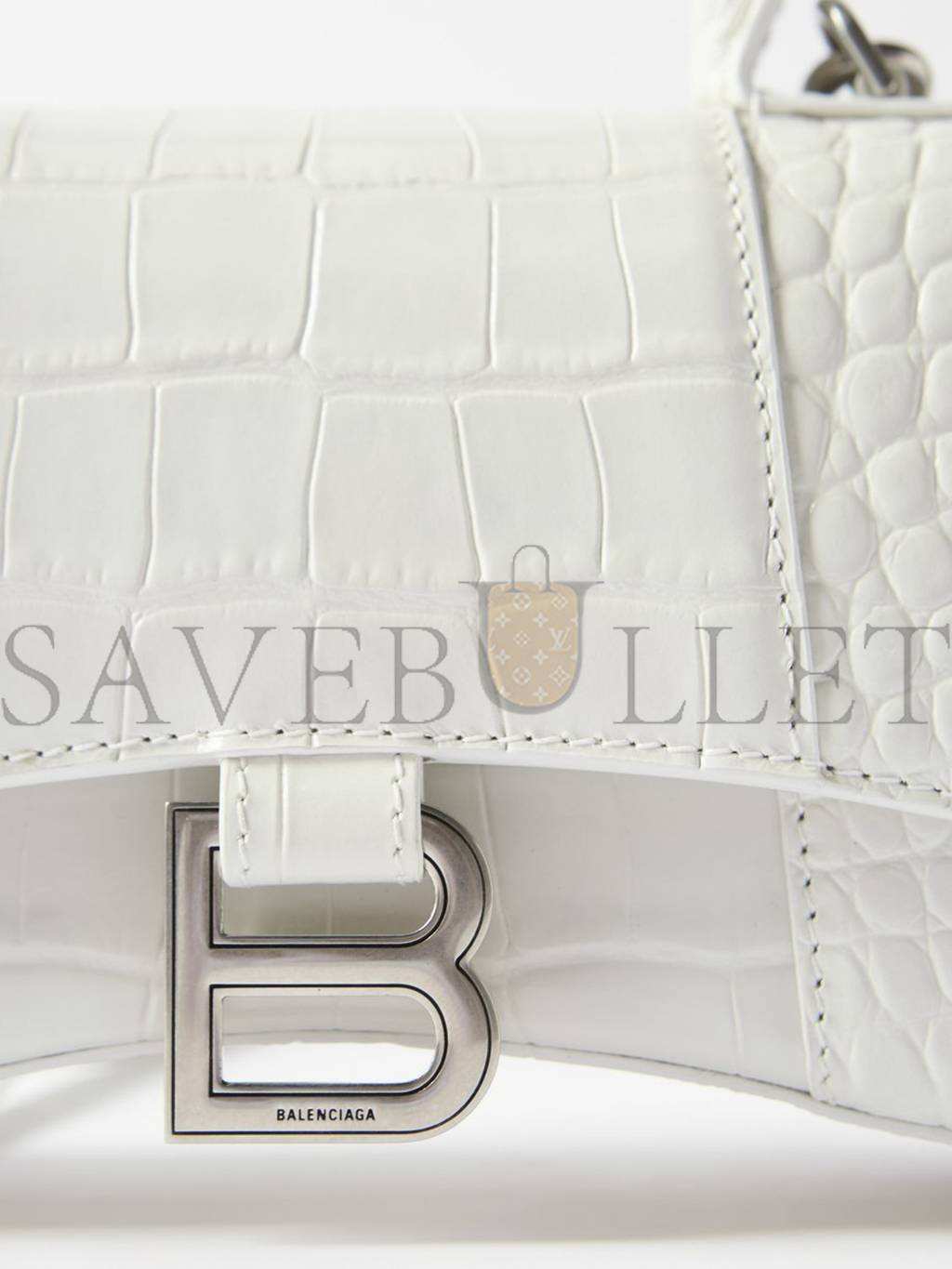 Ba*len*cia*ga white lady flap s crocodile-effect shoulder bag  matchesfashion us (21.8*14.2*8.8cm)