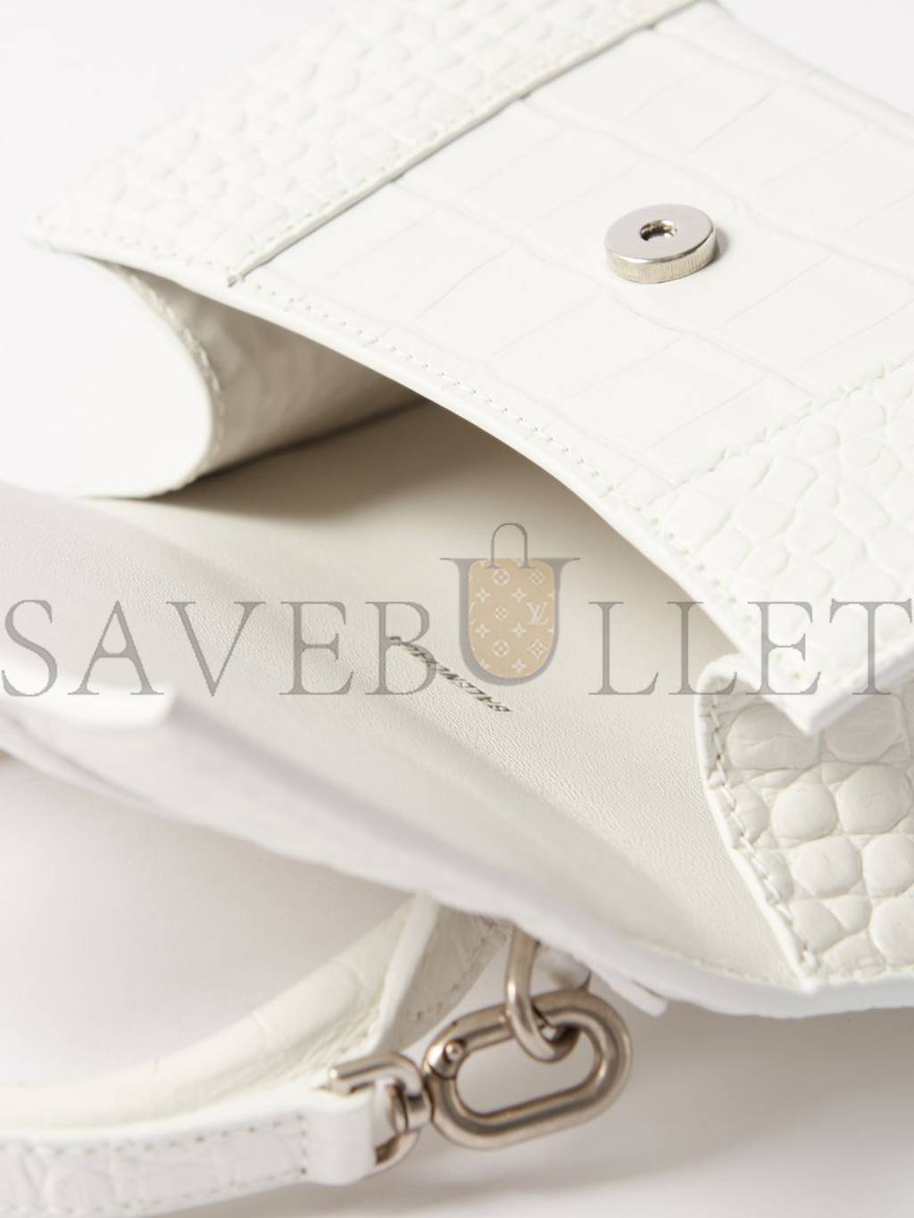 Ba*len*cia*ga white lady flap s crocodile-effect shoulder bag  matchesfashion us (21.8*14.2*8.8cm)