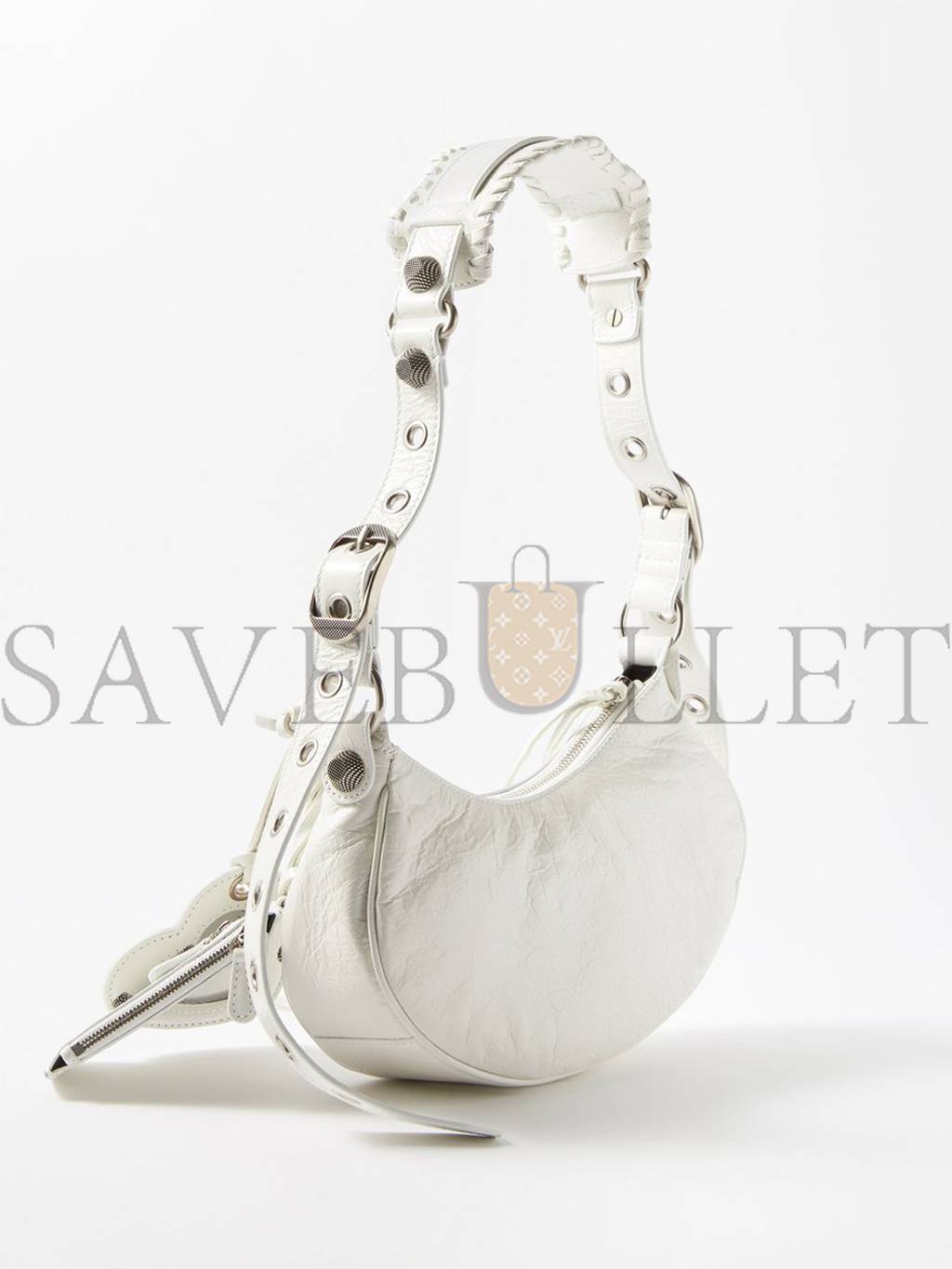 Ba*len*cia*ga white cagole xs leather shoulder bag  matchesfashion us (24*13.5*5.4cm)