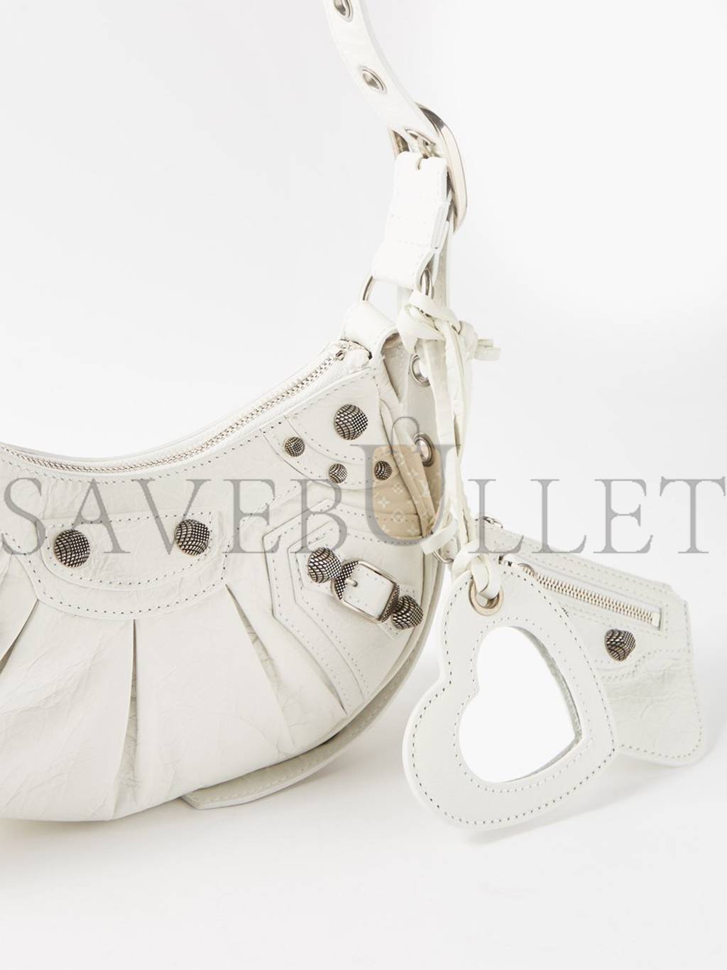 Ba*len*cia*ga white cagole xs leather shoulder bag  matchesfashion us (24*13.5*5.4cm)