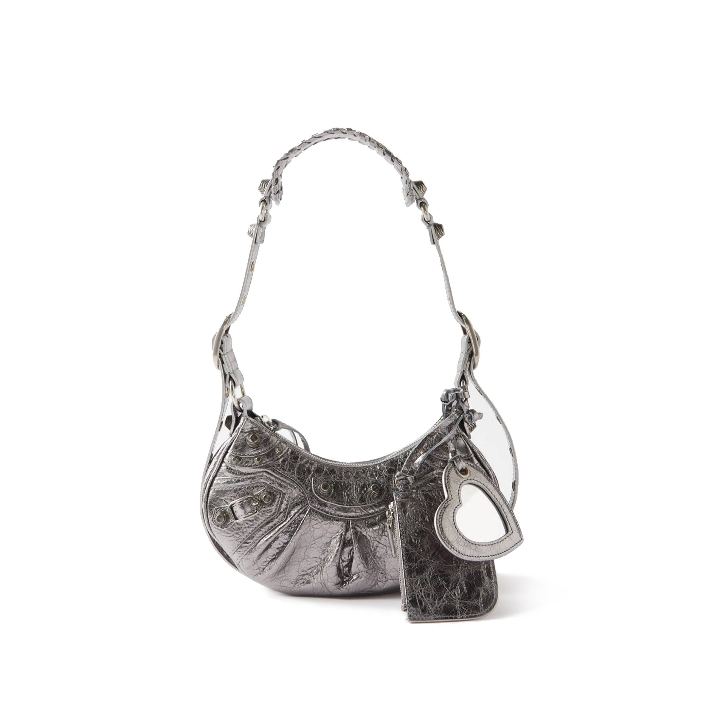 Ba*len*cia*ga silver le cagole xs leather shoulder bag  matchesfashion us (26.5*11.4*7.3cm)