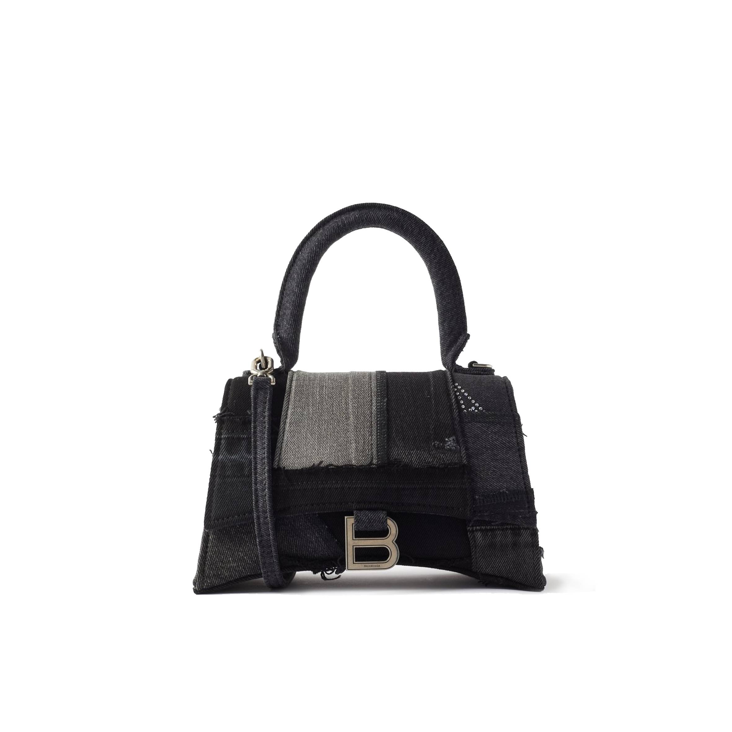 Ba*len*cia*ga blue hourglass s embellished denim bag  matchesfashion us (22.8*16.5*20cm)
