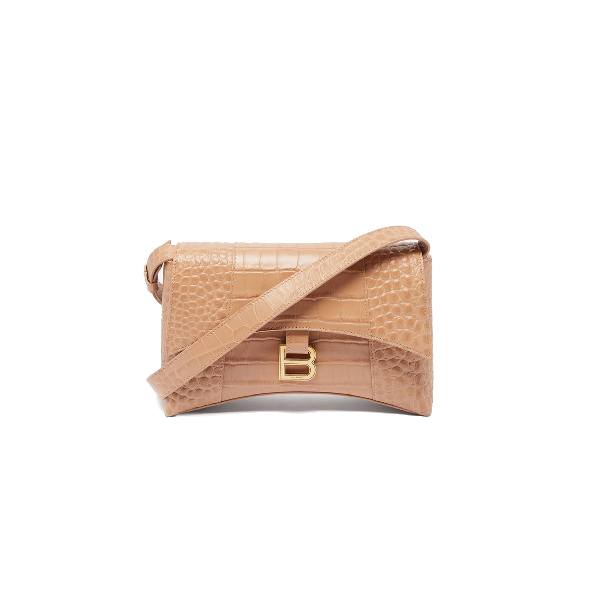 Ba*len*cia*ga neutral downtown xs crocodile-effect leather bag  matchesfashion us (25.9*16.5*7.1cm)