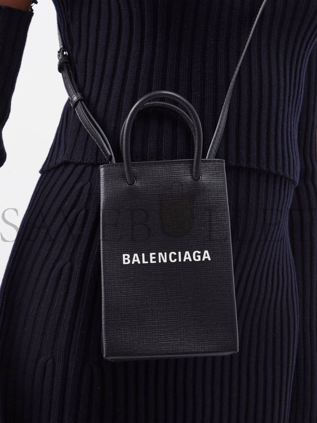 Ba*len*cia*ga black shopping mini leather cross-body bag  matchesfashion us (18*12.4*4.8cm)