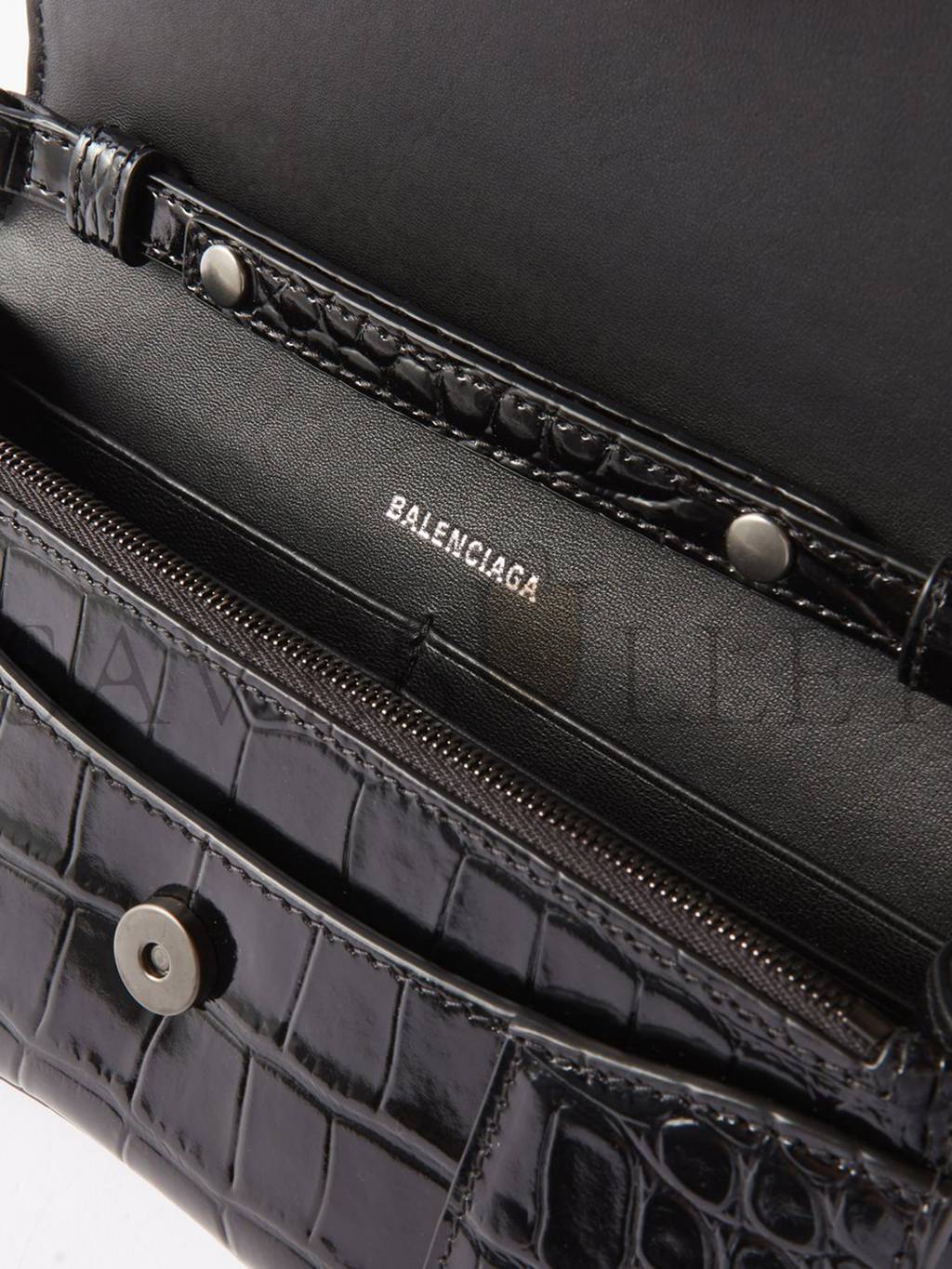Ba*len*cia*ga black hourglass croc-effect leather cross-body bag  matchesfashion us (20*12.1*10.6cm)