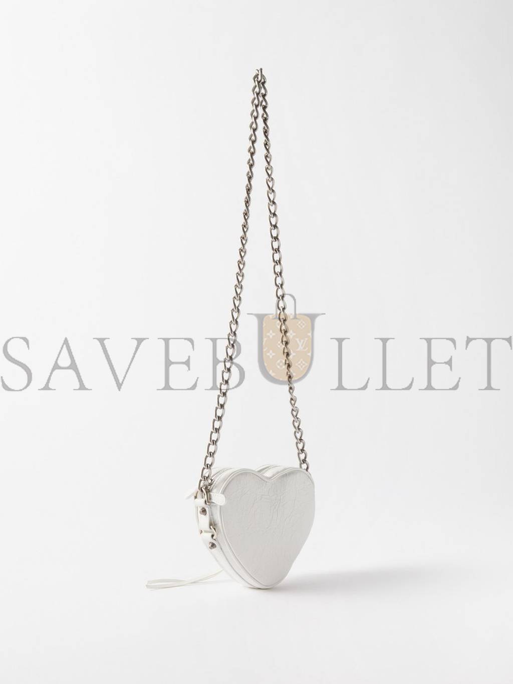 Ba*len*cia*ga white le cagole heart mini leather cross-body bag  matchesfashion us (15.2*13.2*5cm)