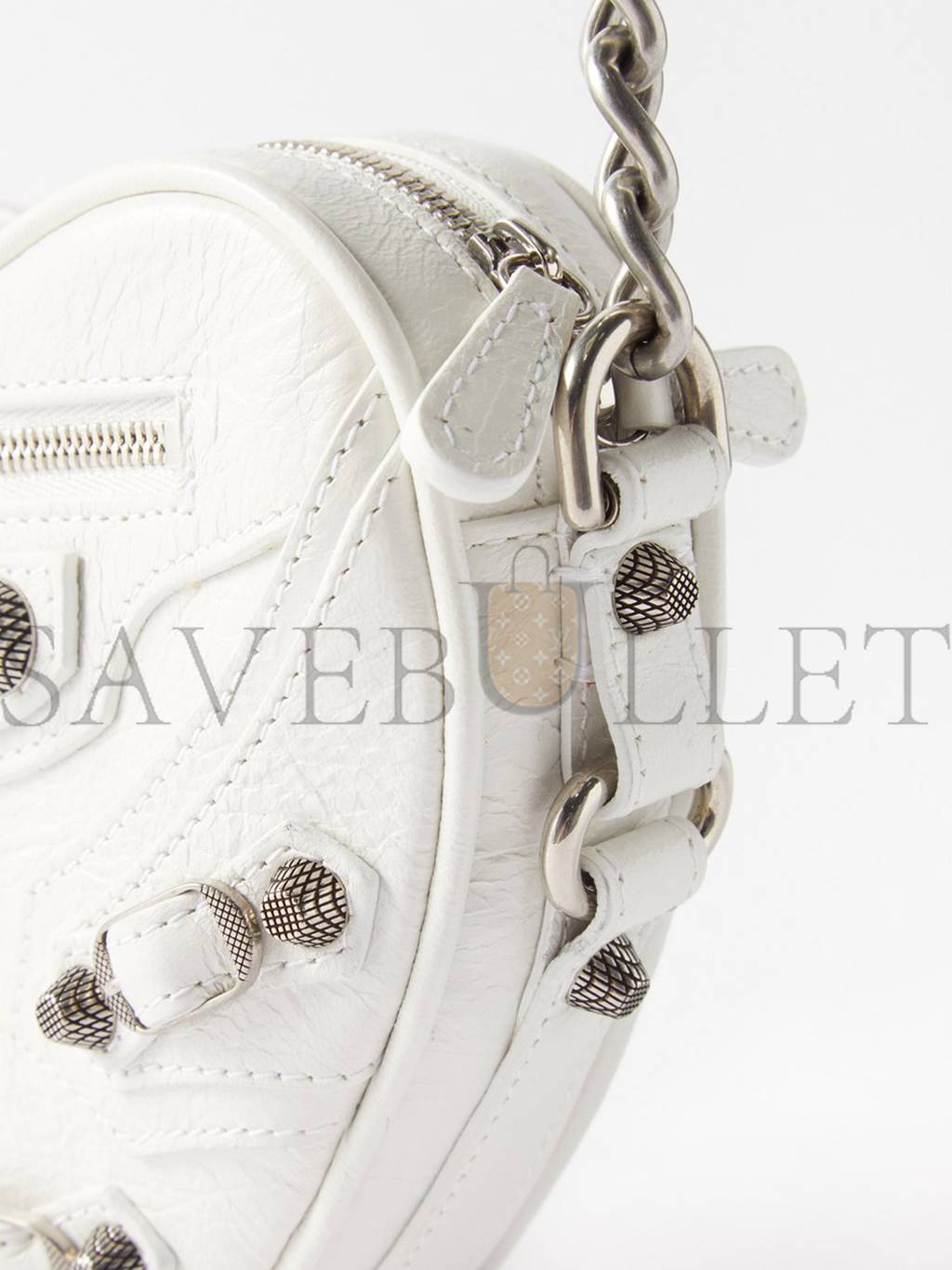 Ba*len*cia*ga white le cagole heart mini leather cross-body bag  matchesfashion us (15.2*13.2*5cm)