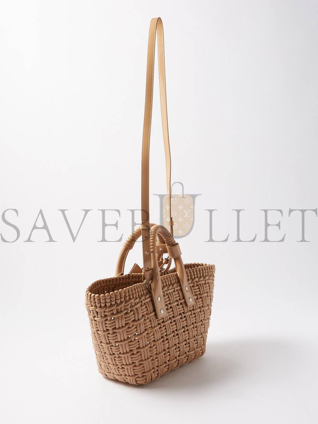 Ba*len*cia*ga beige bistro xs woven faux-leather basket bag  matchesfashion us (35.5*21*11cm)