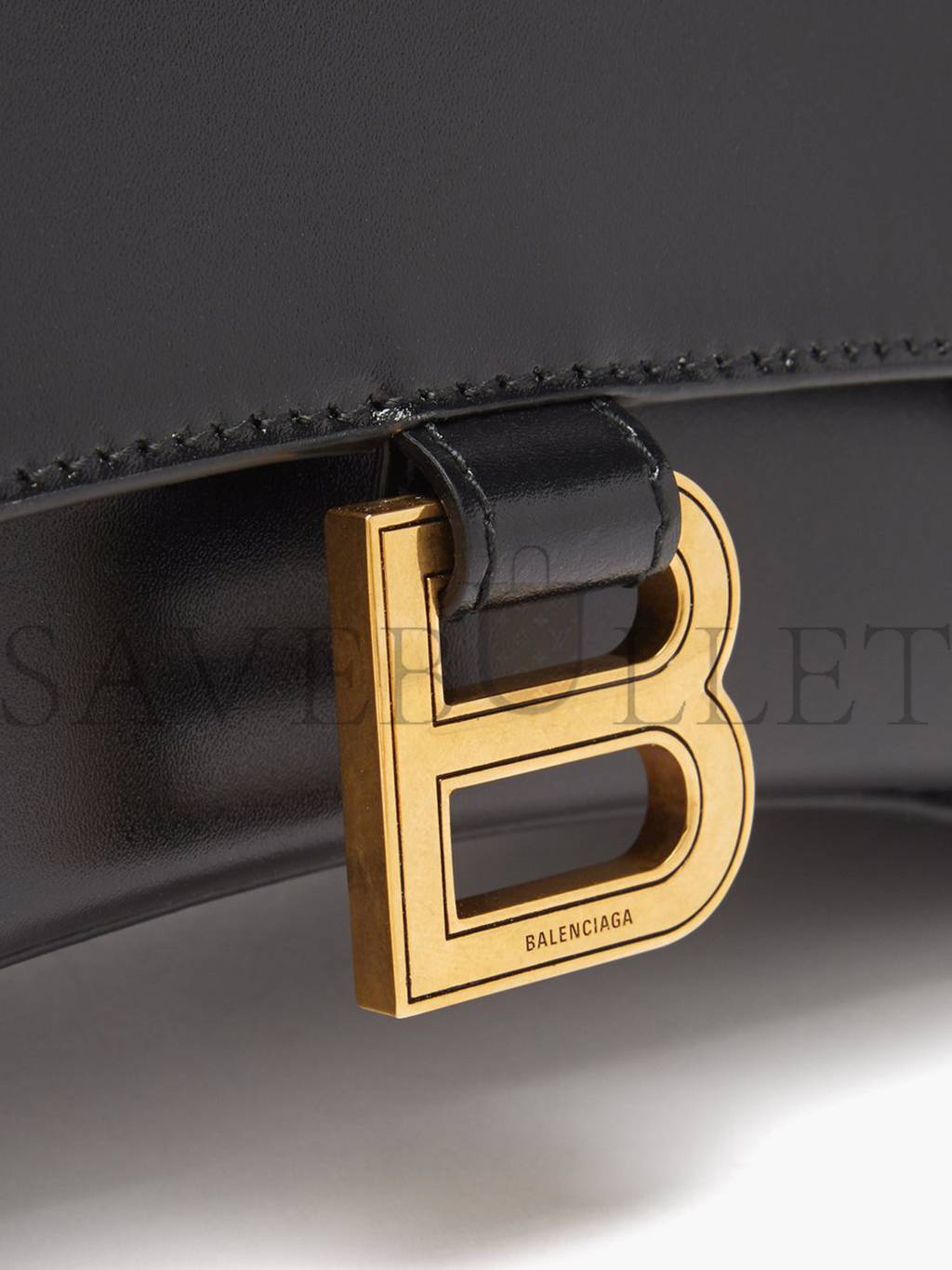 Ba*len*cia*ga black hourglass small leather bag  matchesfashion us (22.6*14.9*10.1cm)