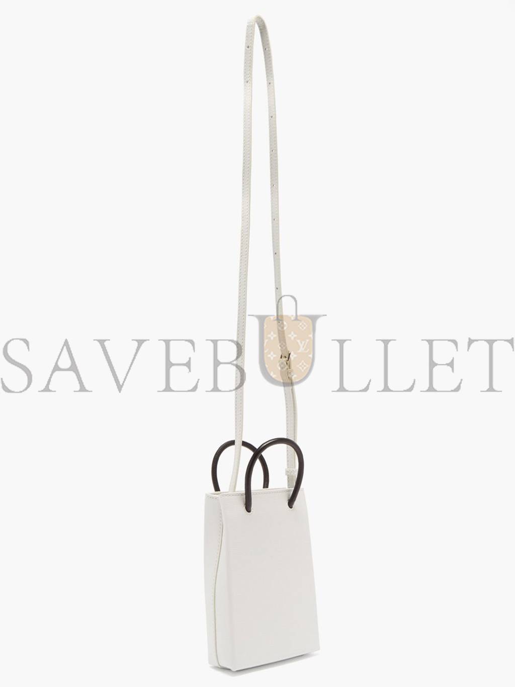 Ba*len*cia*ga white shopping mini leather cross-body bag  matchesfashion us (18*12.4*4.8cm)