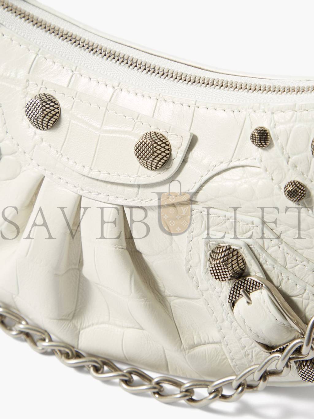 Ba*len*cia*ga white le cagole xs studded leather shoulder bag  matchesfashion us (25.6*11.4*7.3cm)