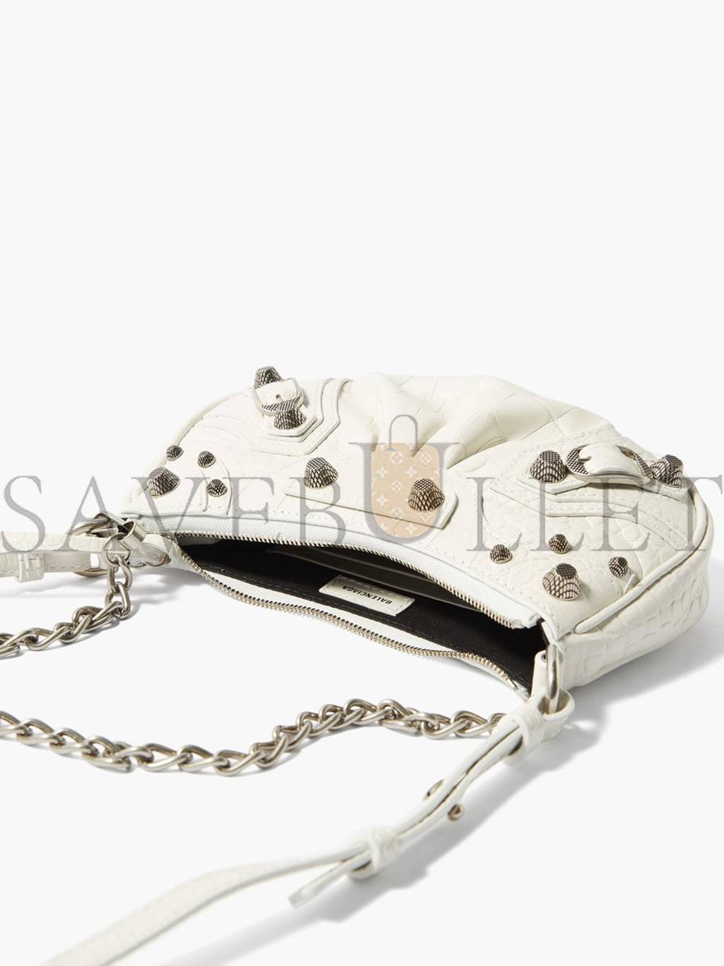 Ba*len*cia*ga white le cagole xs studded leather shoulder bag  matchesfashion us (25.6*11.4*7.3cm)