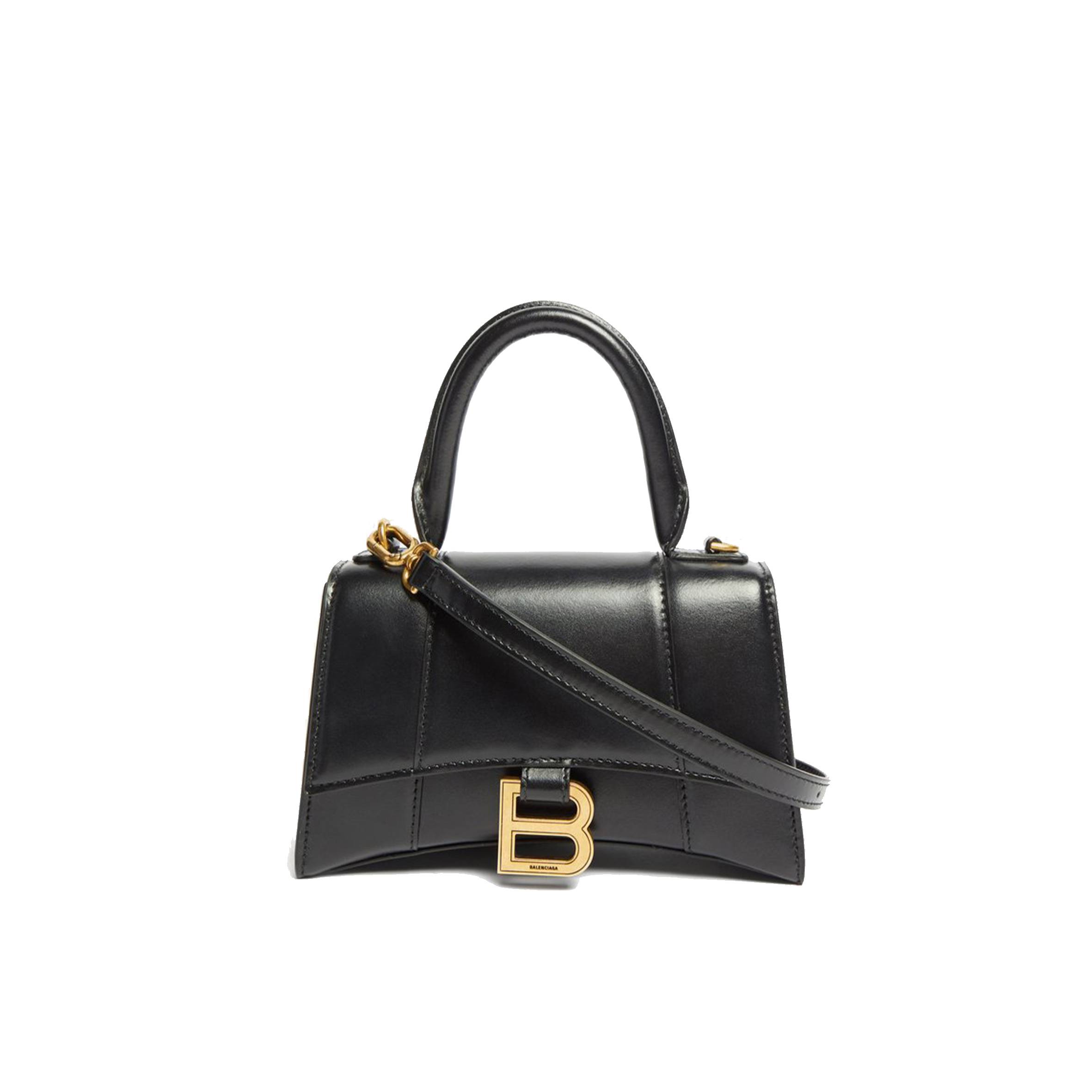 Ba*len*cia*ga black hourglass xs leather bag  matchesfashion us (19*12*6.6cm)