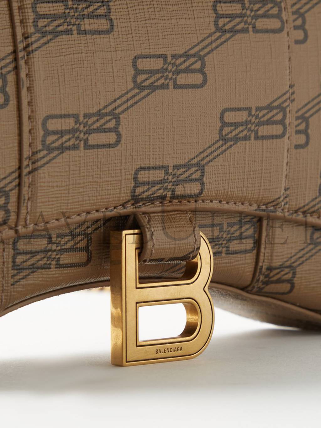 Ba*len*cia*ga beige hourglass logo-print canvas cross-body bag matchesfashion us (19.5*12*4cm)