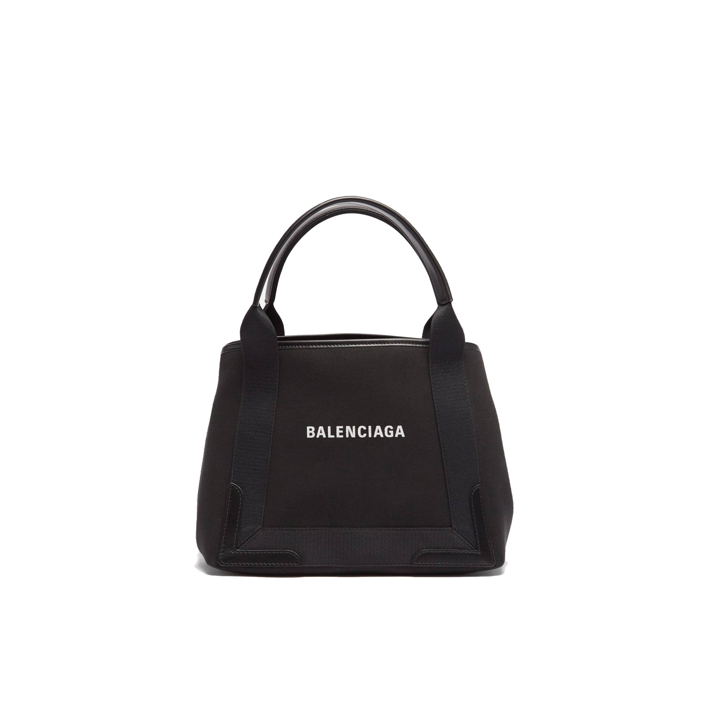 Ba*len*cia*ga black cabas s logo-print leather-trim canvas tote bag  matchesfashion us (35*25*19cm)