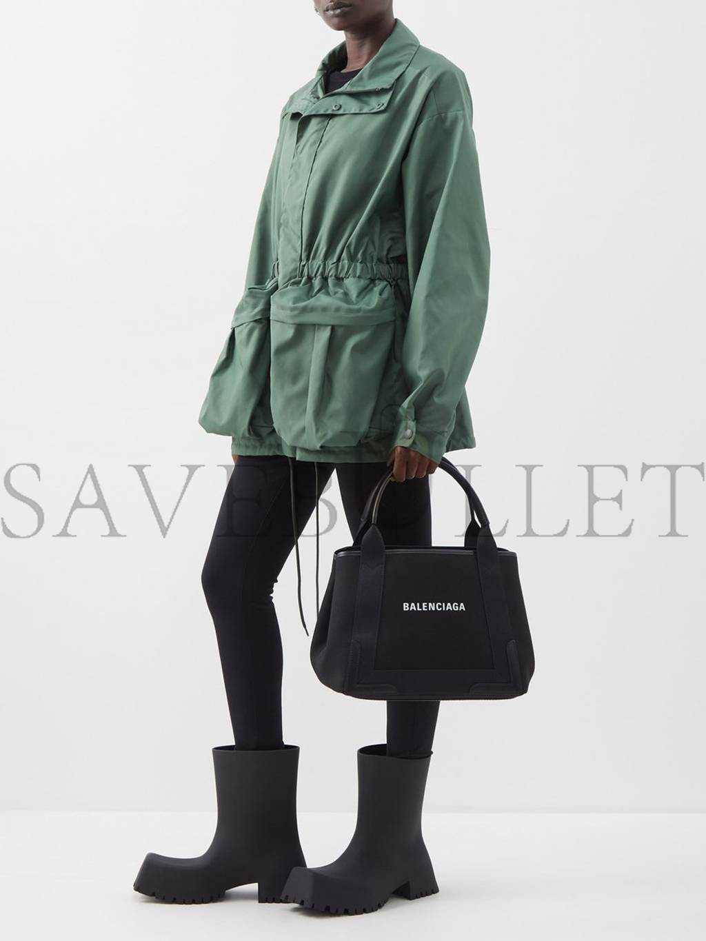 Ba*len*cia*ga black cabas s logo-print leather-trim canvas tote bag  matchesfashion us (35*25*19cm)