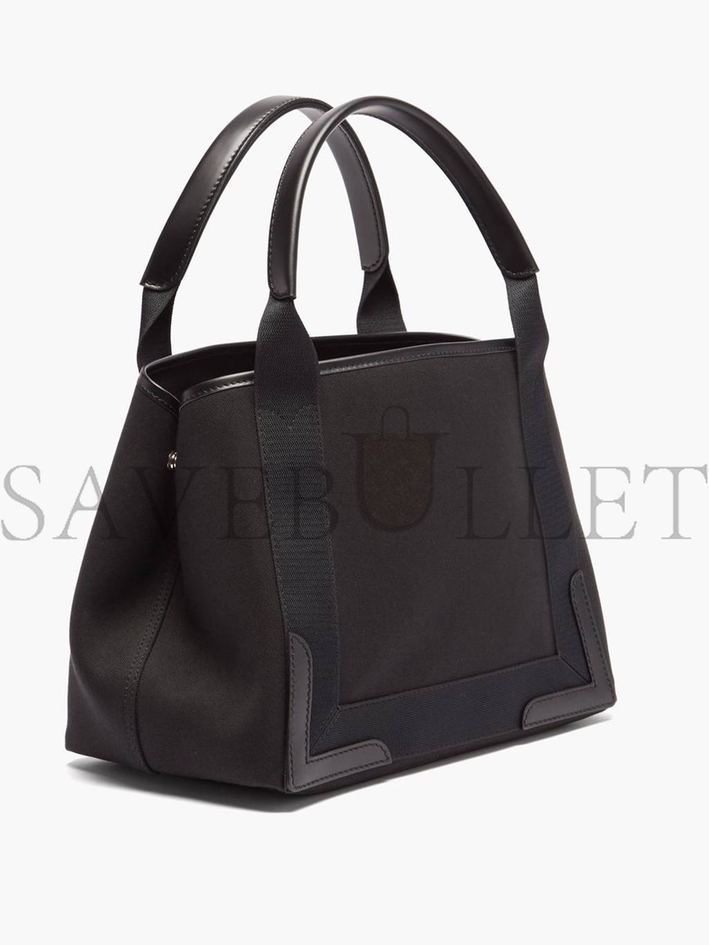 Ba*len*cia*ga black cabas s logo-print leather-trim canvas tote bag  matchesfashion us (35*25*19cm)