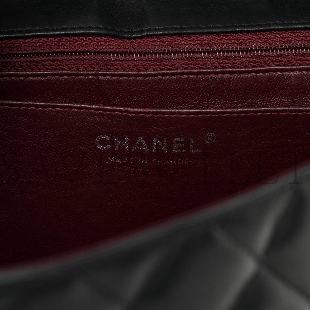 Ch*el lambskin quilted jumbo single flap black silver hardware (30*20*9cm)