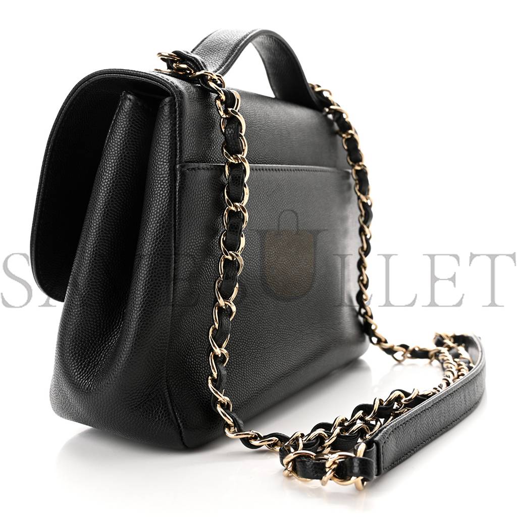 Ch*el caviar quilted medium business affinity flap black rose gold hardware (22*17*7cm)