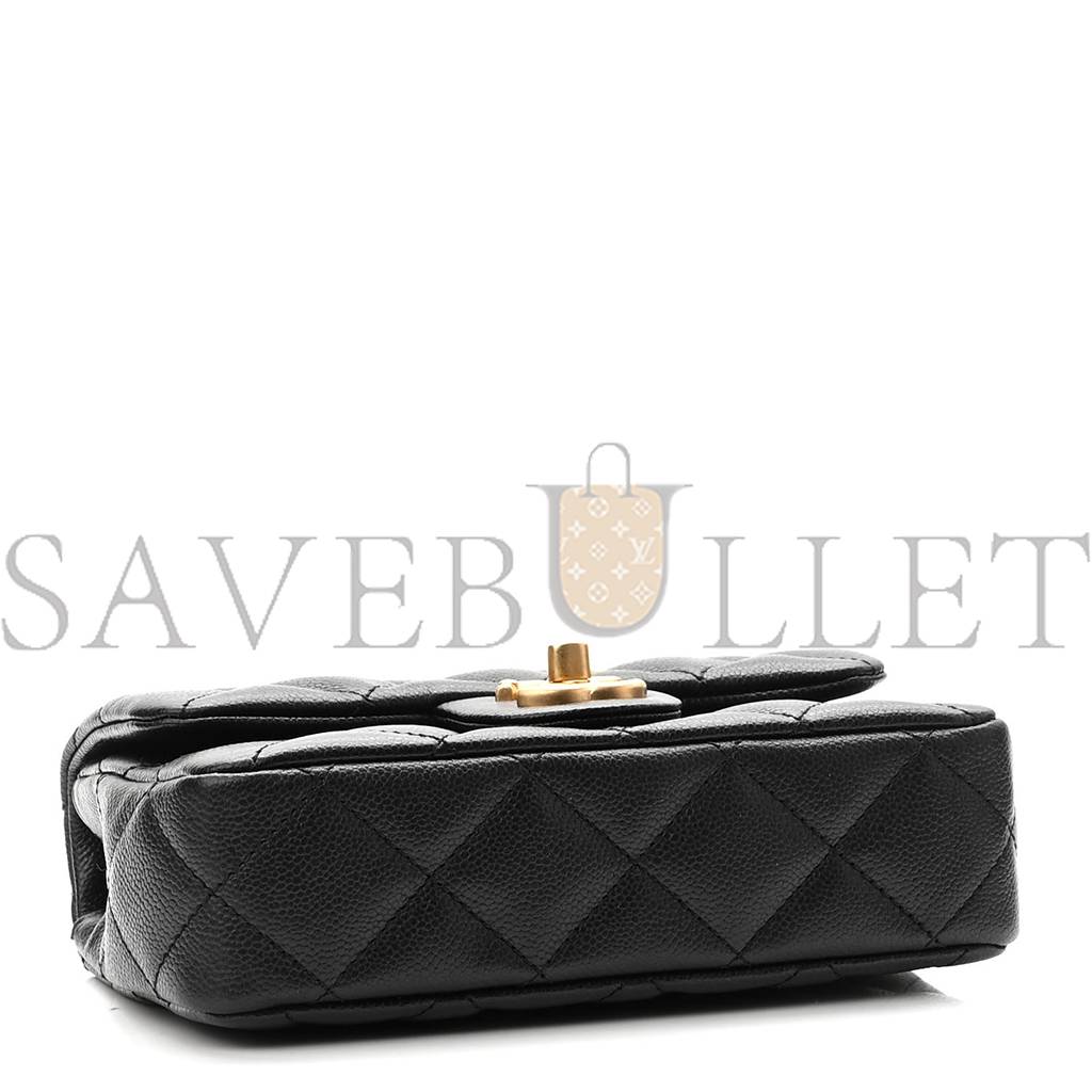 Ch*el caviar quilted sweetheart mini rectangular flap black  gold hardware (18*12*6cm)