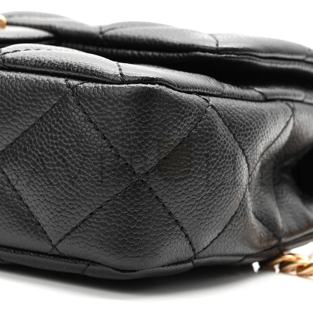Ch*el caviar quilted sweetheart mini rectangular flap black  gold hardware (18*12*6cm)