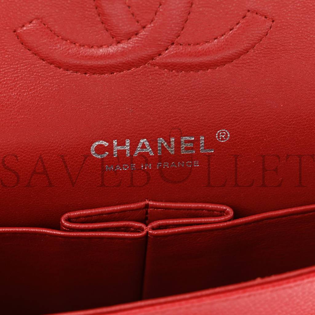 Ch*el caviar quilted medium double flap red rose gold hardware (25*15*6cm)