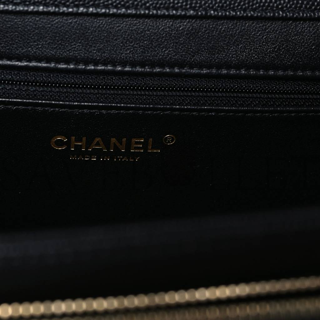 Ch*el caviar quilted large business affinity flap black rose gold hardware (27*19*9cm)
