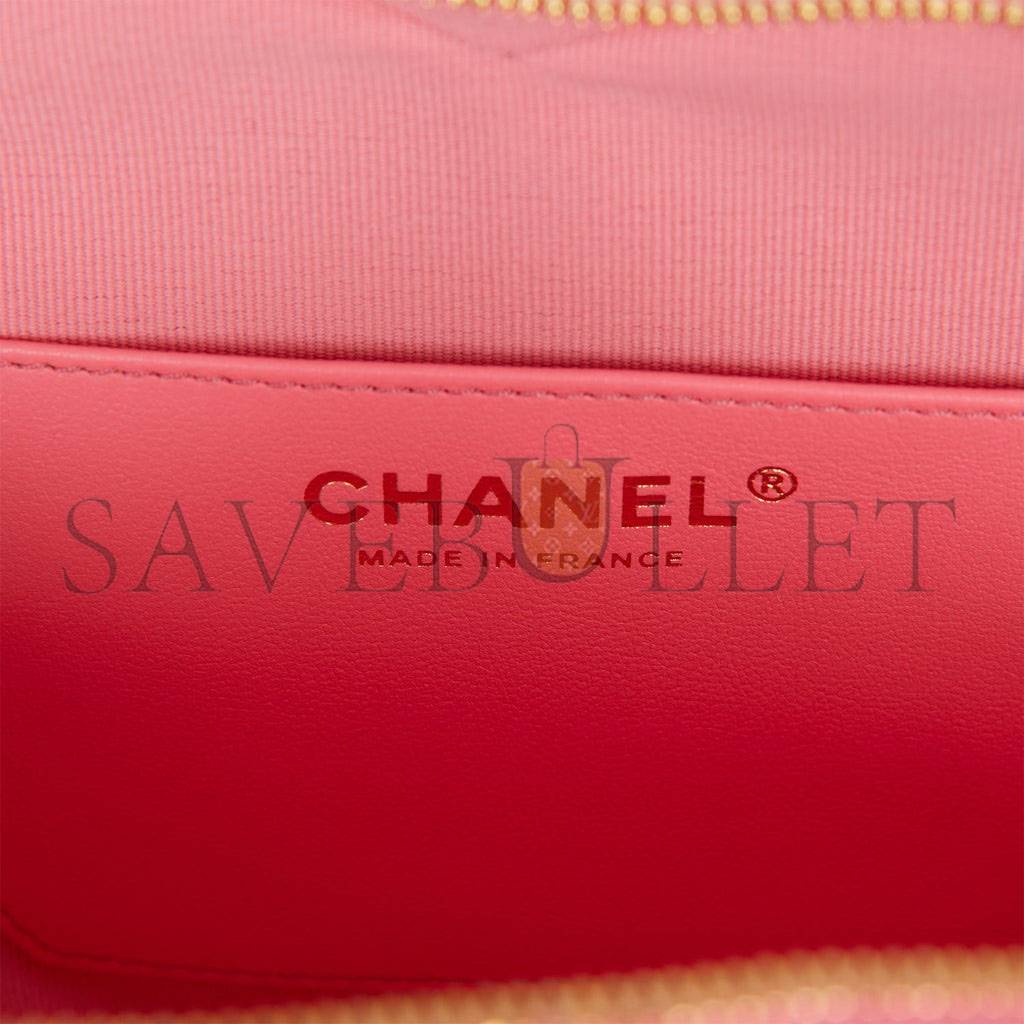 Ch*el cc in love large heart bag pink lambskin light gold hardware (20*18*6cm)