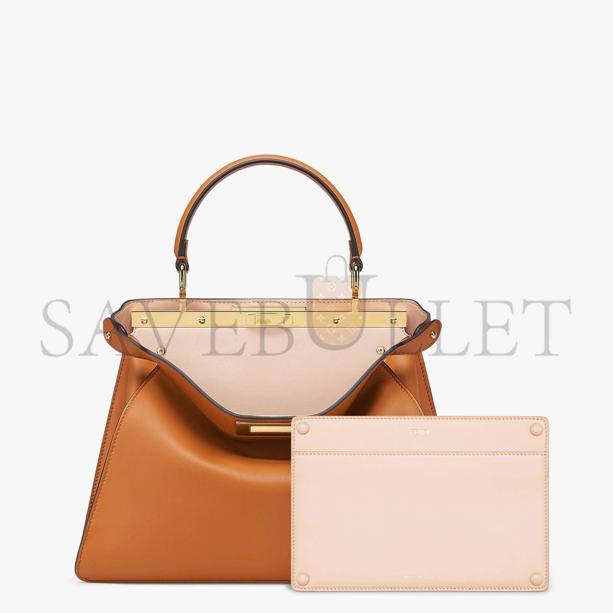 F**di peekaboo iseeu medium - brown leather bag 8bn321a6v3f1d48 (33.5*25.5*13cm)