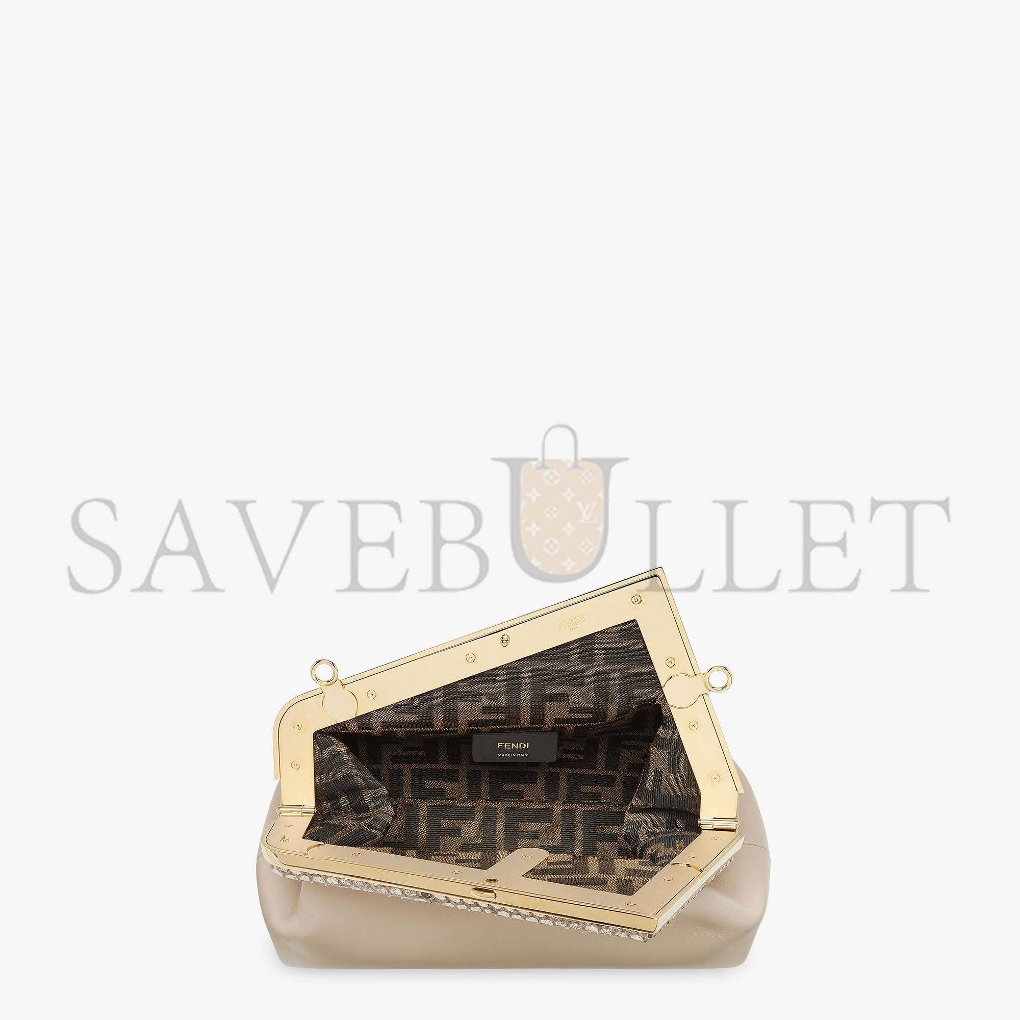 F**di first small - pink leather and python leather bag 8bp129akkuf1hop (26*18*9.5cm)