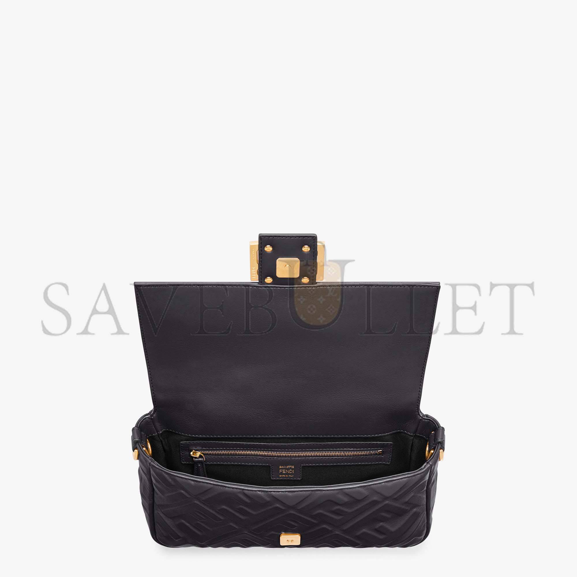F**di baguette - black leather bag 8br600a72vf15zw (27*15*6cm)