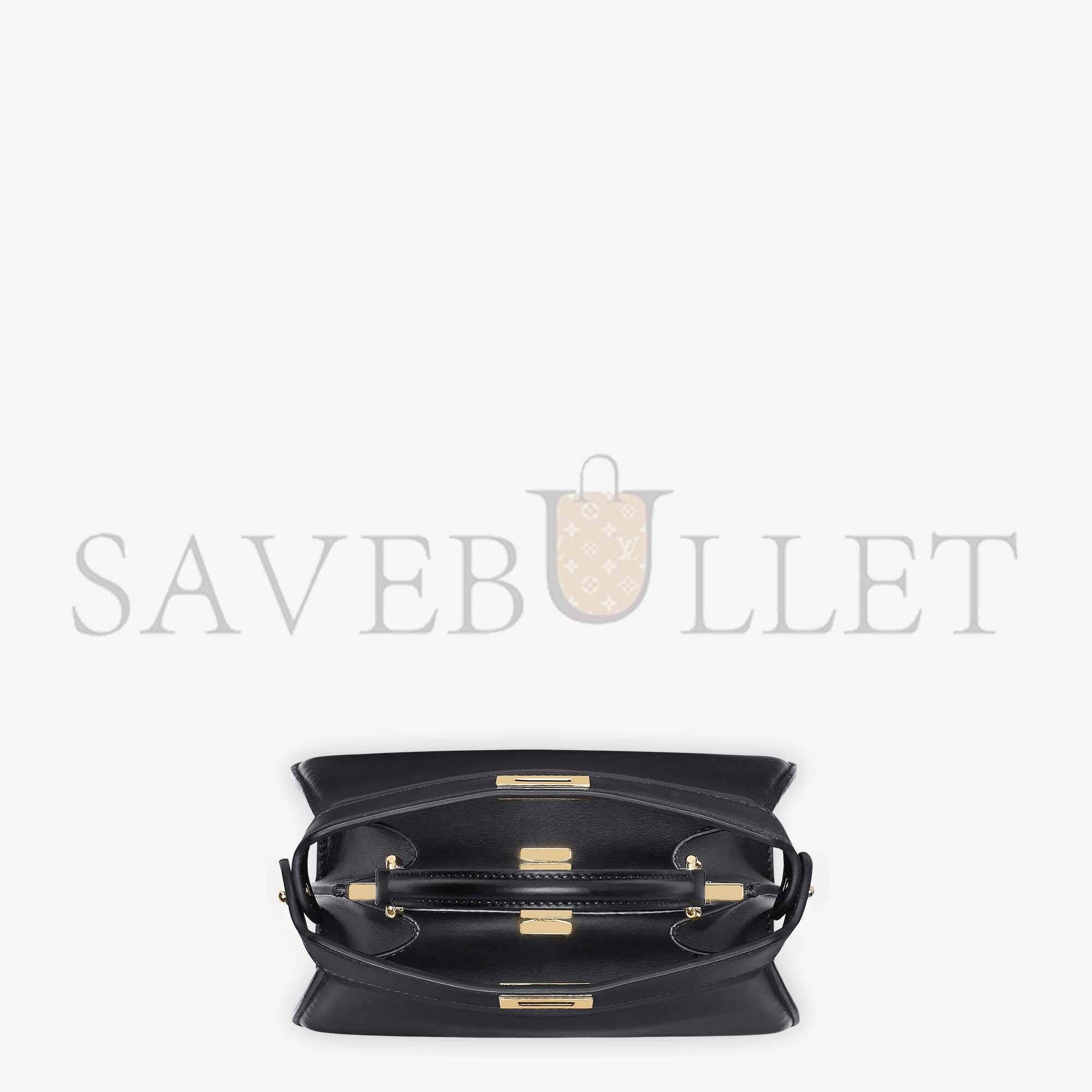 F**di peekaboo iseeu petite - black padded nappa leather bag 8bn335abvef0kur (20*15.5*11cm)
