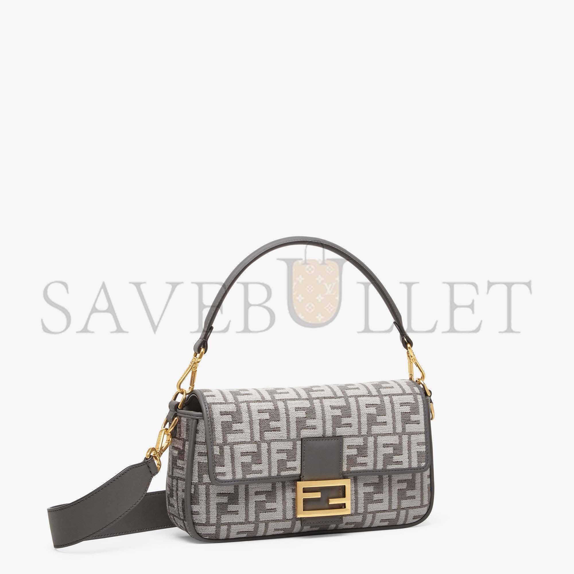 F**di baguette - dark gray ff tapestry fabric bag 8br600alunf1j41 (27*15*6cm)