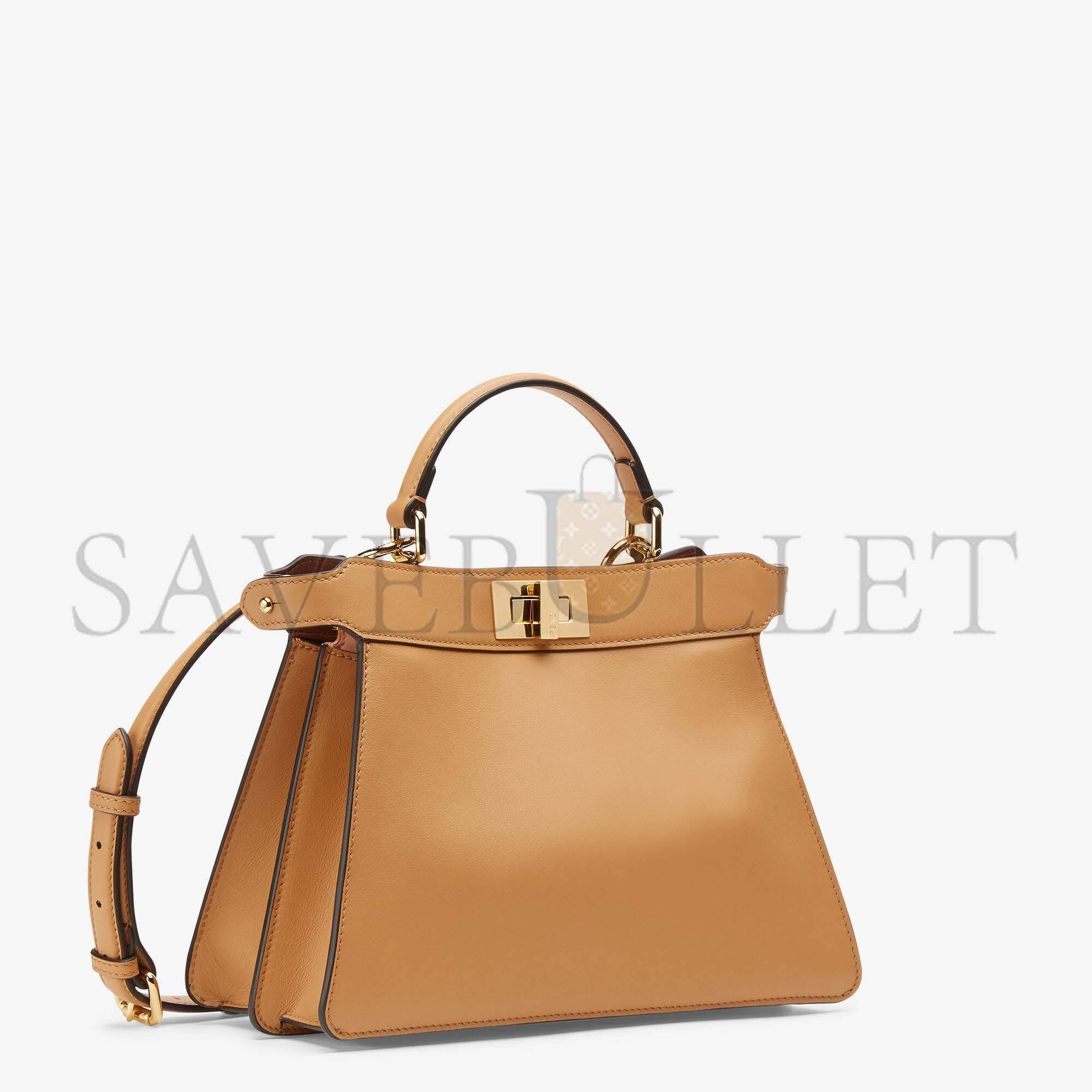 F**di peekaboo iseeu small - beige leather bag 8bn327afl0f1e8b (27*21*11cm)