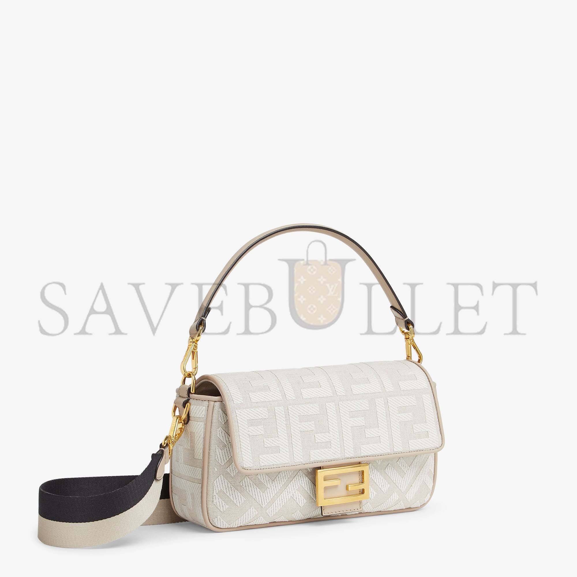 F**di baguette - white canvas ff bag 8br600akbrf1hoe (27*15*6cm)