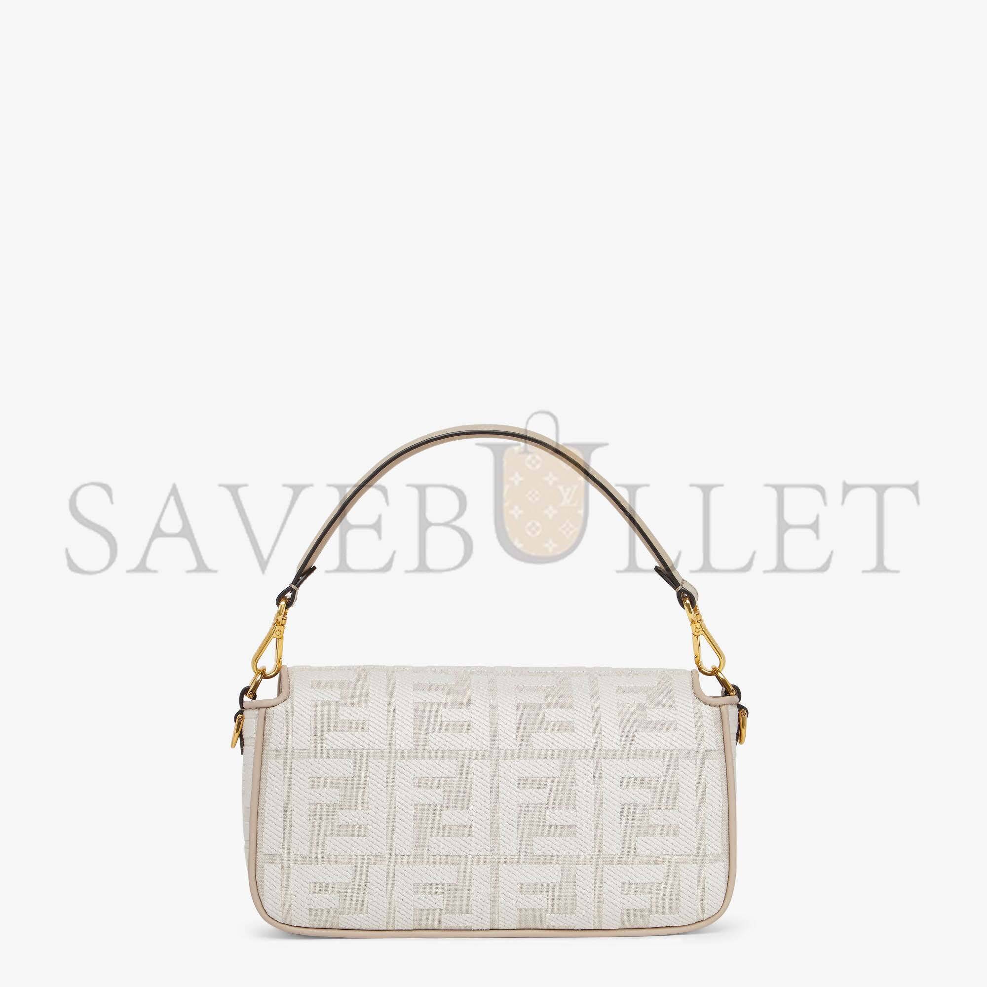 F**di baguette - white canvas ff bag 8br600akbrf1hoe (27*15*6cm)