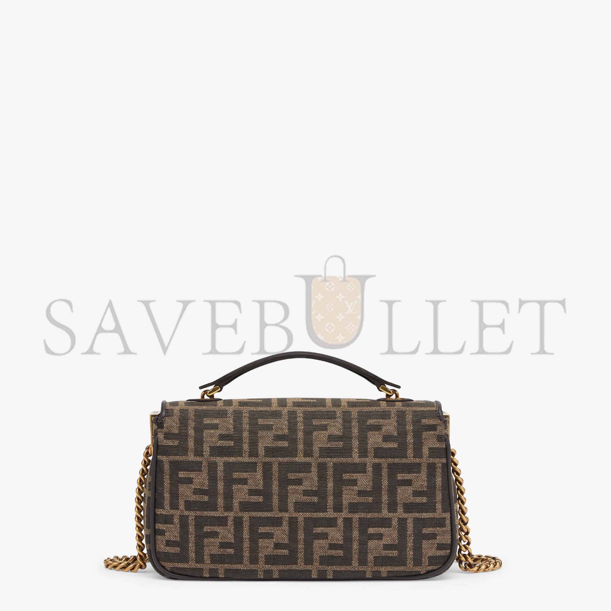 F**di baguette chain midi - ff jacquard fabric bag 8br793akbzf1em3 (24*14.5*7cm)