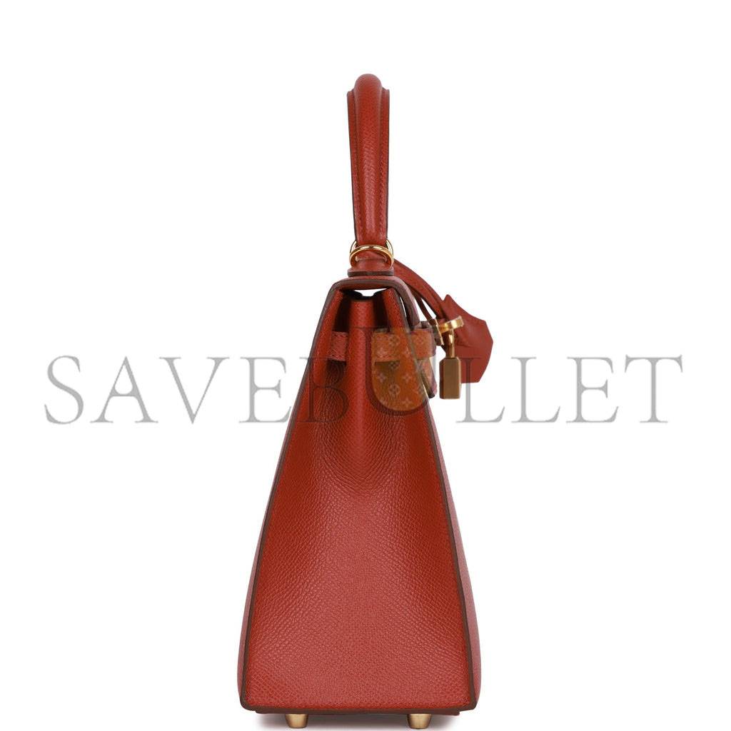 H**mes kelly sellier 25 rouge venetian epsom gold hardware   (25*17*7cm)