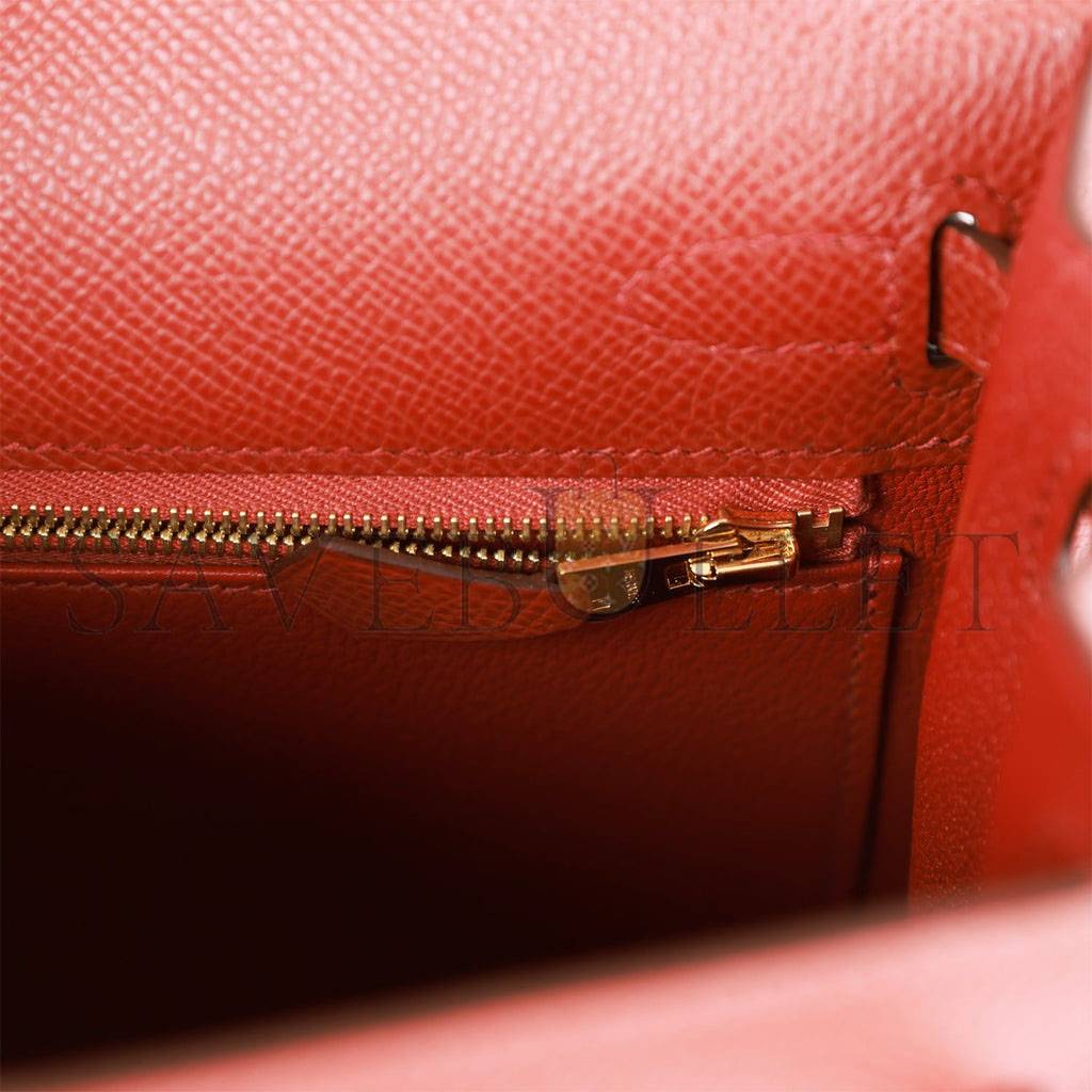 H**mes kelly sellier 25 rouge venetian epsom gold hardware   (25*17*7cm)