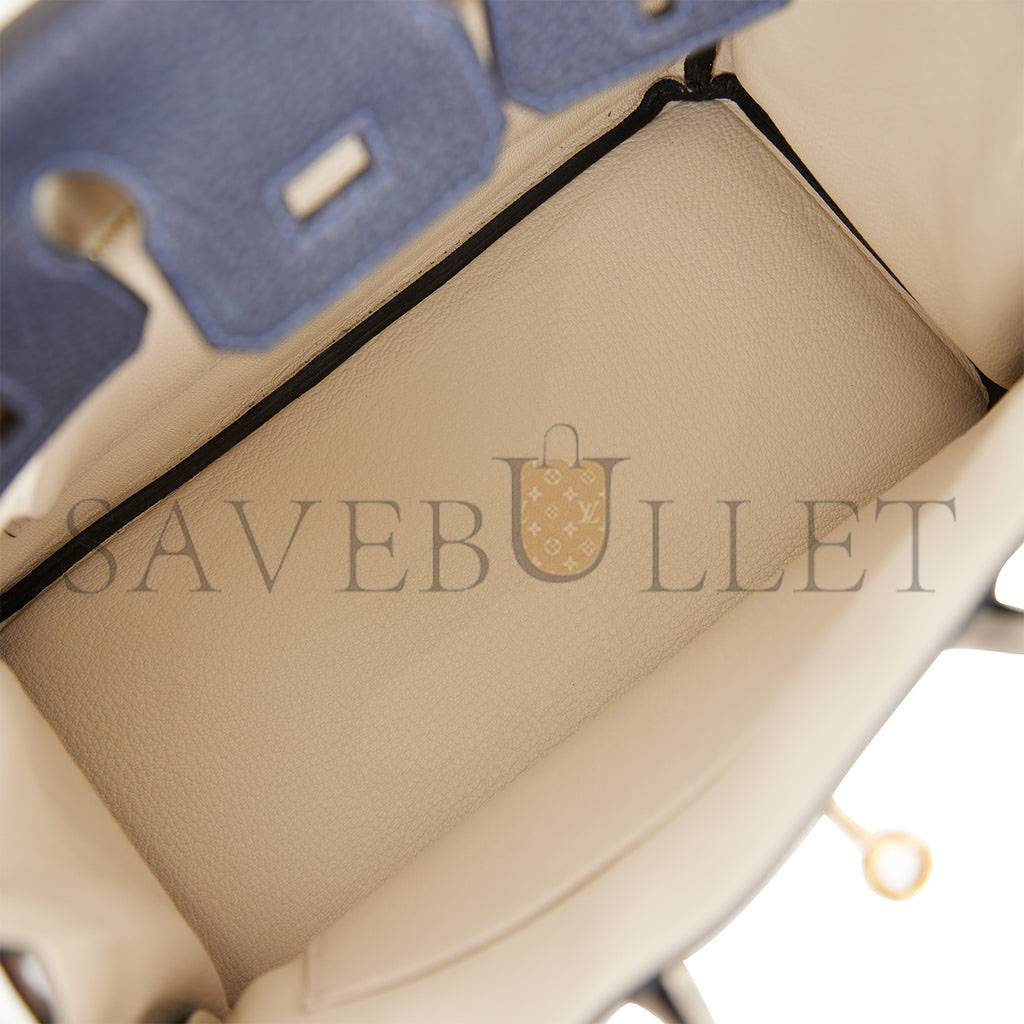H**mes special order (hss) birkin 25 bleu nuit and craie togo gold hardware handmade (25cm)