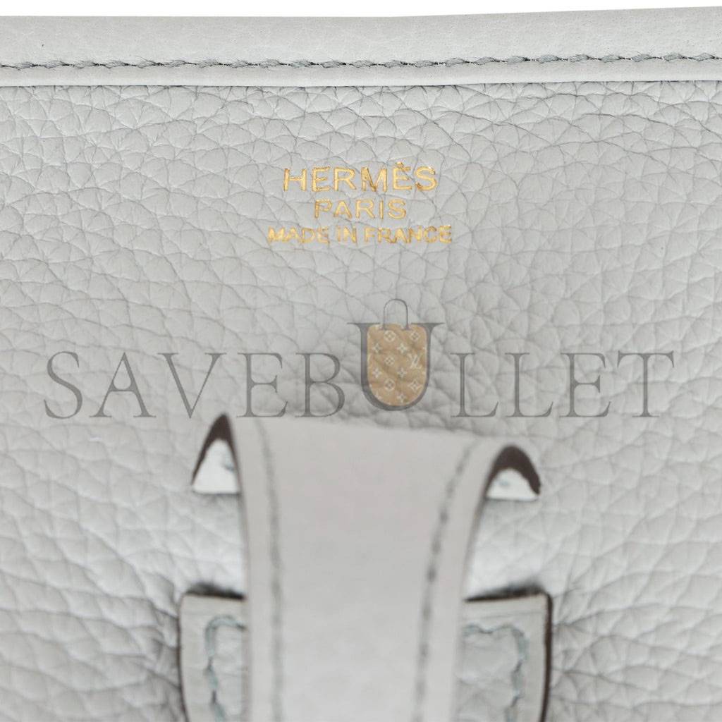 H**mes evelyne iii pm bleu lin clemence gold hardware (29*30*7cm)