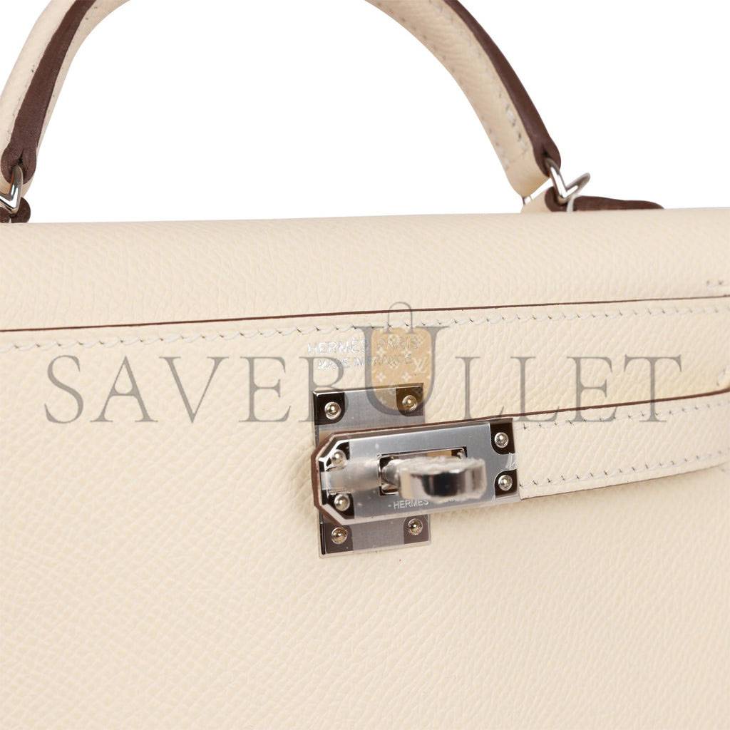 H**mes mini kelly sellier 20 nata epsom palladium hardware (19*12*5.5cm)