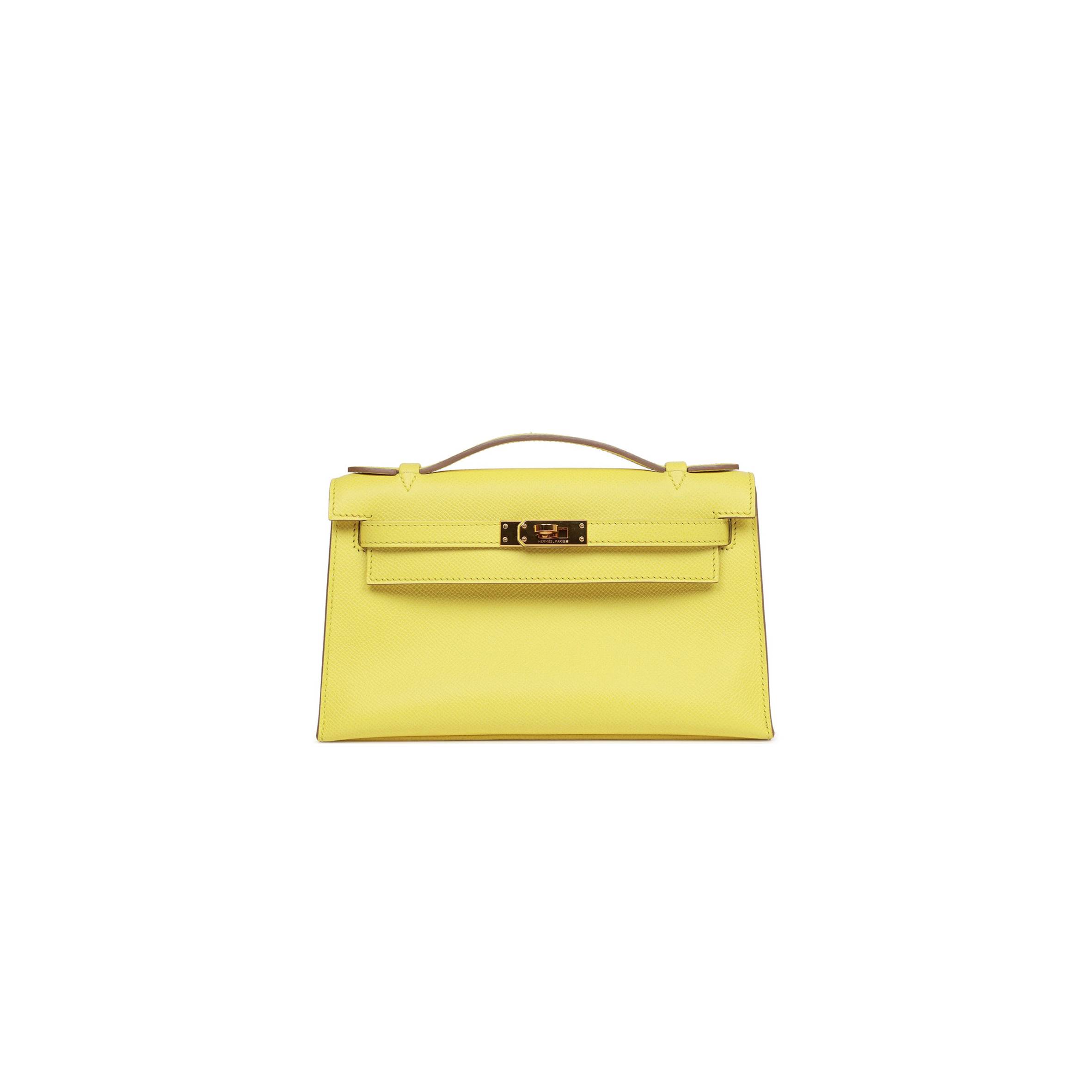 H**mes kelly pochette soufre epsom gold hardware  (22*12*13cm)