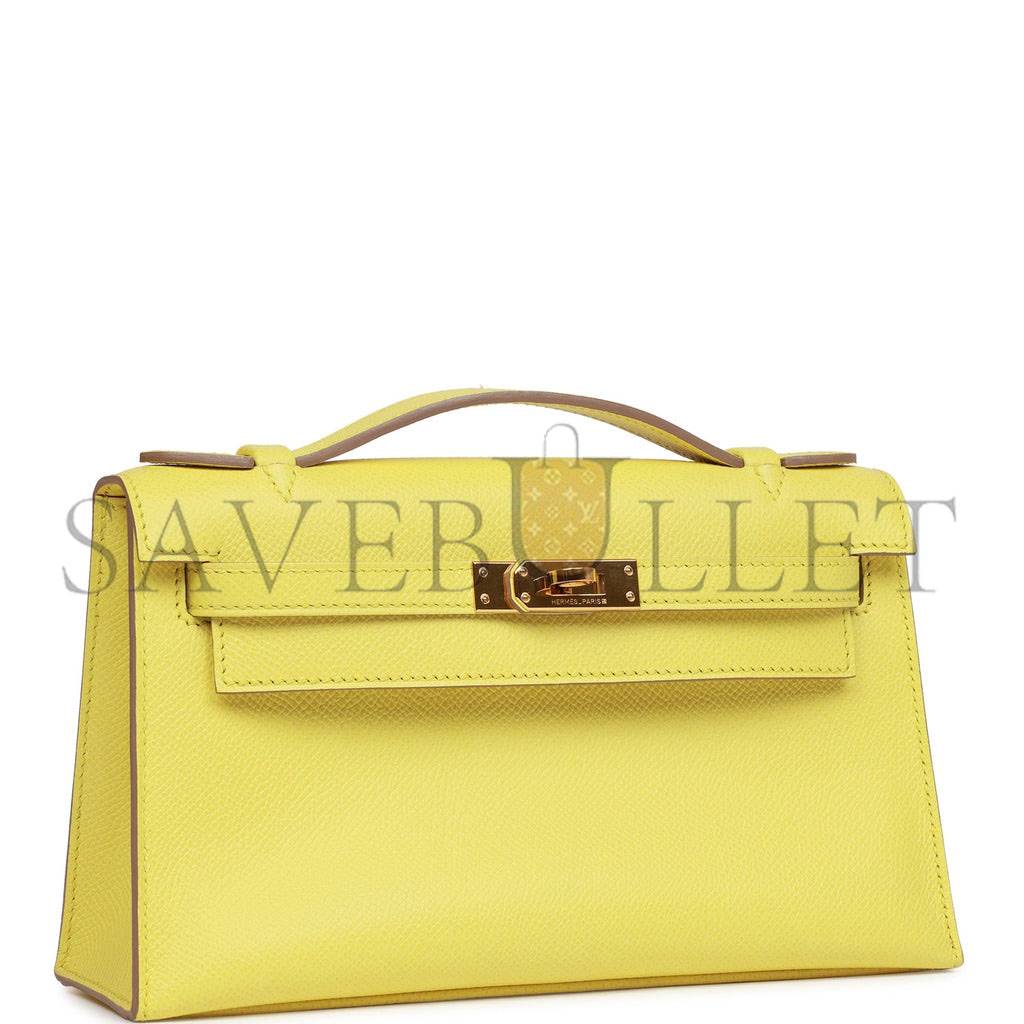 H**mes kelly pochette soufre epsom gold hardware  (22*12*13cm)