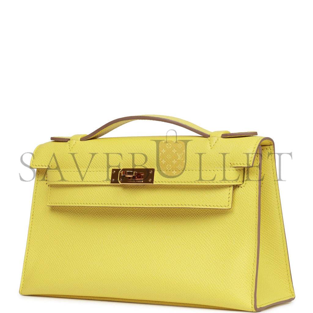 H**mes kelly pochette soufre epsom gold hardware  (22*12*13cm)